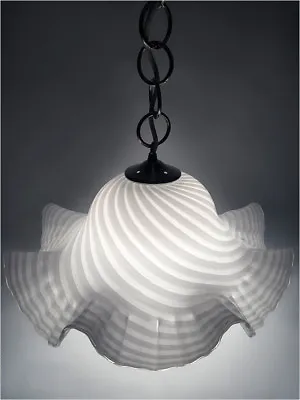 1950’s VINTAGE MID-CENTURY MURANO ART GLASS FAZZOLETTO PENDANT LAMP EAMES ERA • $299.99
