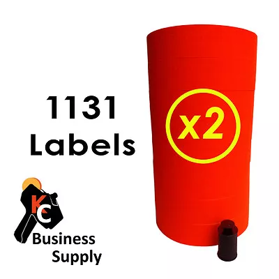 1131 Red Labels For Monarch Price Gun 2 Sleeves - 16 Rolls Ink Included • $42.85