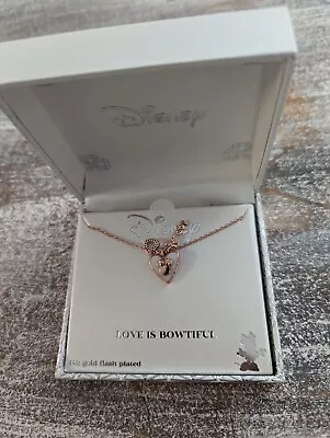 DISNEY Necklace Minnie Mouse Heart Pendants 14 Gold Flash Plated 16  NIB • $23.98