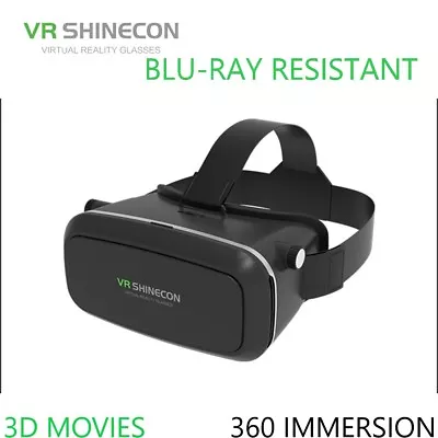 VR Shinecon G01 Plus 3D Blu-Ray Resistant Panorama Virtual Reality Glasses Wide • $2.49