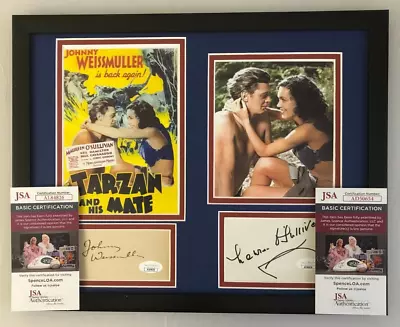 Johnny Weissmuller & Maureen O'sullivan Signed Photo Display  Tarzan   Jsa Coa • $449.99