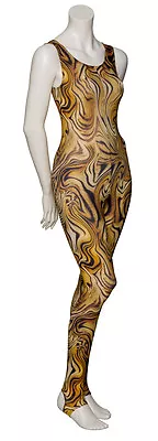 £17.50 • Buy KDC011 Tiger Animal Print Sleeveless Dance Catsuit Unitard By Katz Dancewear