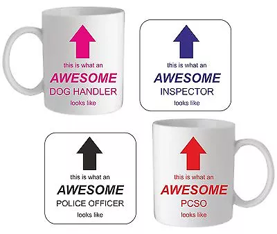 £8.95 • Buy Personalised Awesome Pcso Police Officer Inspector Mug Fun Work Christmas Gift 