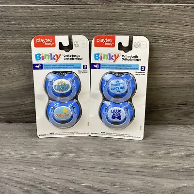 Lot Of 2- Playtex Baby Binky Orthodontic Silicone Pacifier 0-6M+ 2 Count New • $19.94