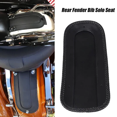 Harley Davidson Rear Fender Bib - Black Leather, Skull Pinstripe, Fits Road King / Ultra Touring, Made In USA