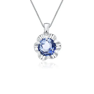 Natural Iolite Blue Mystic Quartz Gemstone 925 Sterling Silver Pendant Necklace • $43.11