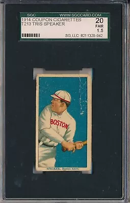 1914 T213 Coupon Cigarettes - Tris Speaker - Sgc 20 Fr 1.5 (svsc) • $899.99