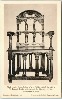Postcard - Chair Made From Timber Of The Golden Hind - London England • $4.95