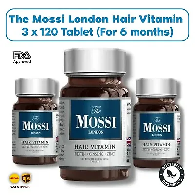 The Mossi London Hair Vitamin 3 X 120 Tablet (For 6 Months) FDA APPROVED • $119