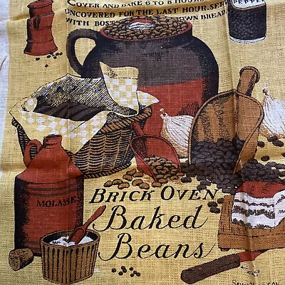 Vintage Linen Dish Towel Kay Dee Baked Beans Recipie 30x17 • $15.50