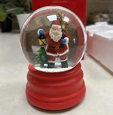 Nib Macy’s Holiday Lane Musical Water Globe Santa Snow 100MM Sparkly Christmas • $28