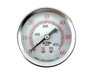 Air Pressure Gauge 2  Dial Center Back Mount 1/4 NPT - 0 To 60PSI • $7.99