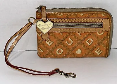 RARE Dooney And Bourke Zipper Small Vintage Signature 4” Wallet Crossword Design • $18.04