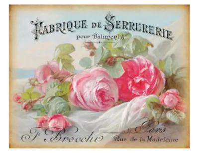 Vintage Grunge French Pink Roses Art Furniture Transfers Decoupage Decals FL538 • $12.99