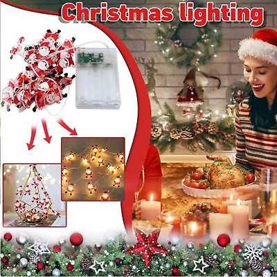 Christmas Santa Claus Head String Fairy LED Lights Party Tree Hanging Decoration • $13.99