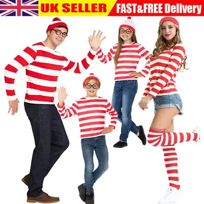 World Book Day Where's Wally Wenda Adult Boys Girls Licensed Fancy Dress Costume • £17.09