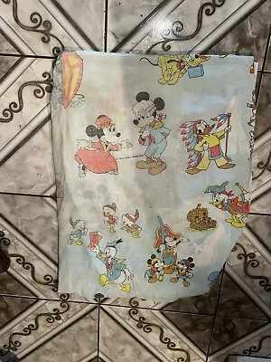 Vintage Walt Disney Productions Twin Sheet Fitted Mickey Minnie Mouse • $10