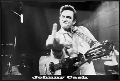 91241 JOHNNY CASH FLIPPING THE BIRD AT SAN QUENTIN Wall Print Poster AU • $40.65