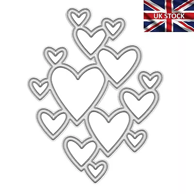 Decorative Hearts Metal Cutting Die  Card Making Scrapbooking Wedding A1 • £4.55