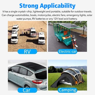 50 Watts Solar Panel Kit 12V Battery Charger + 40/100A Controller Caravan Boat • £20.99