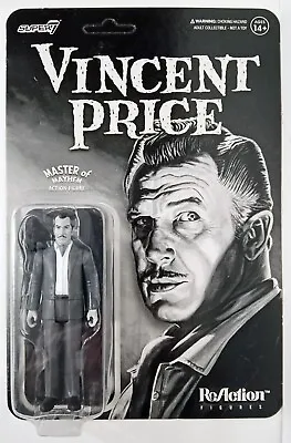 NEW - SUPER7 VINCENT PRICE Grayscale ReAction Figure 3.75  IN HAND -MOC • $44.50