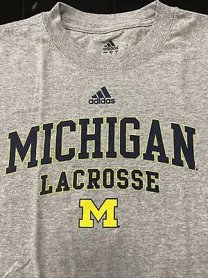 NWOT University Of Michigan Wolverines LaCrosse Adidas Shirt Medium Gray NCAA • $39.99