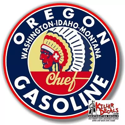 2  1930-40 Oregon Chief Gasoline Decal For Oil Can / Gas Pump / Lubster • $2.69