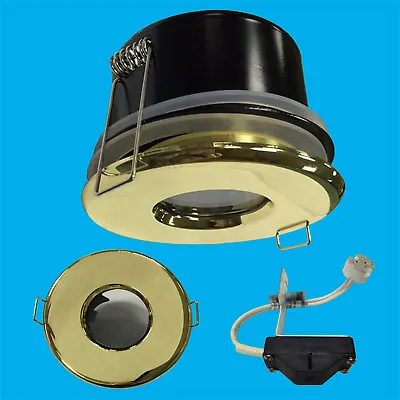 Brass Recessed IP65 LED Shower Bathroom Light MR16 Ceiling Spot Downlight Lamp • £6.98