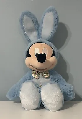 DISNEY Store 15” Mickey Mouse Blue Easter Bunny Plaid Pants & Bow Tie Plush • $10.99