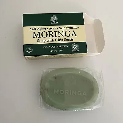 Moringa Soap Bar 3.5 Oz Anti-aging Acne Skin Irritation With Chia Seeds • $12.99