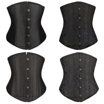 £12.79 • Buy UK Underbust Corset Tops Waist Training Burlesques Boned Bustier Cincher 6-16 Ms