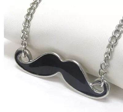 Black Mustache Pendant Necklace For Women • $14.95