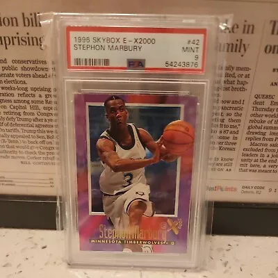 1996 Skybox E-x2000 Stephon Marbury RC #42 Minnesota Timberwolves PSA 9! • $0.99