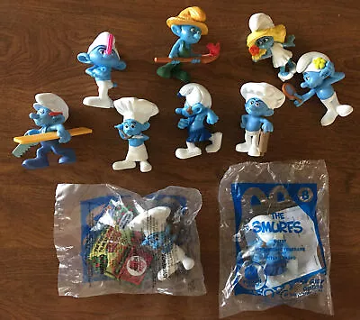 Smurfs McDonald’s Happy Meal Figures 2011 Lot Of 10 (2 Repeats) Smurf Toys Nice • $9