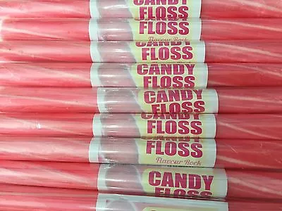 Gift Box Of 6 Sticks Of Traditional Wrapped Blackpool Rock - Candy Floss • £6.80