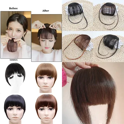 1PC Hot Wild Women Thin Neat Air Bangs Clip In Korean Fringe Front Hairpiece • $2.15