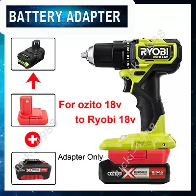 $33.99 • Buy Battery Adapter For Ozito PXC 18V Lithium-Ion Battery Convert To Ryobi 18V Tools