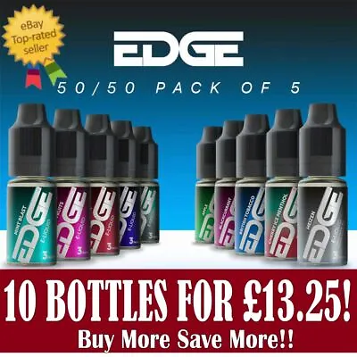 Edge E-liquid 50/50 Vape Juice 10ml All Flavors & Strengths - Pod E Liquid Cig • £13.25