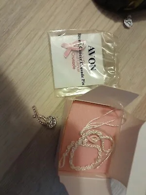 New Avon Breast Cancer Crusade Brooch Pin And Bracelet Pink  • £2