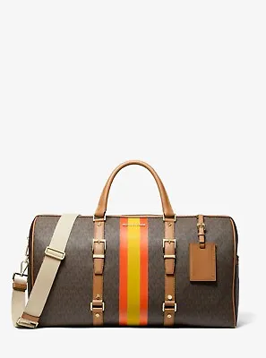 Michael Kors Bedford Travel X-Large Weekender Duffle Bag Brown/Poppy NEW SEALED • $398
