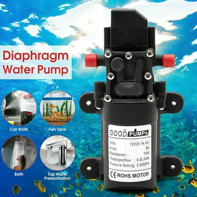 $31.89 • Buy 12Volt Water Pump 130PSI Self Priming Diaphragm High Pressure Automatic Switch