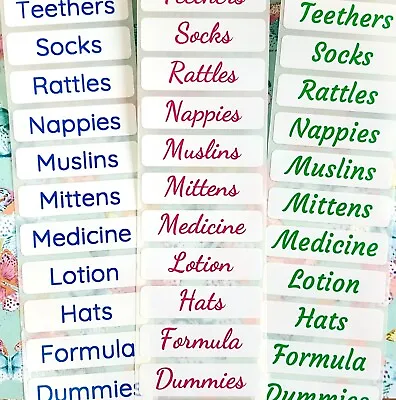 Nursery Organising Labels 20 Baby Storage Stickers (46 X 12 Mm) • £3