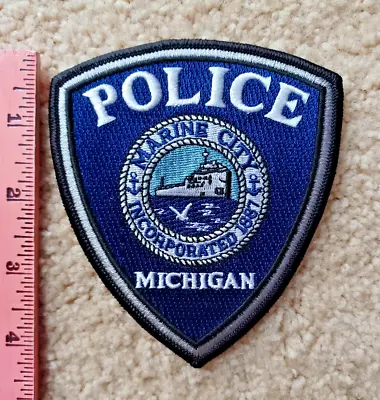 MARINE CITY Michigan : Police Shoulder Patch : Law Enforcement • $4.95