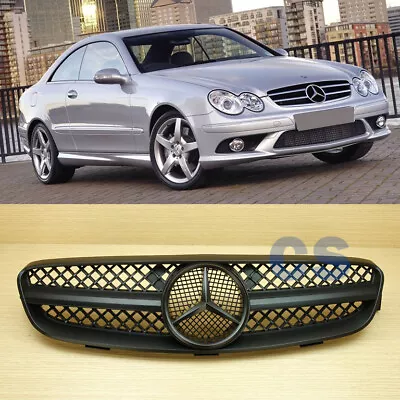 Matte Black Front Grille 2004-2009 Fit Benz CLK-Class W209 • $170.43