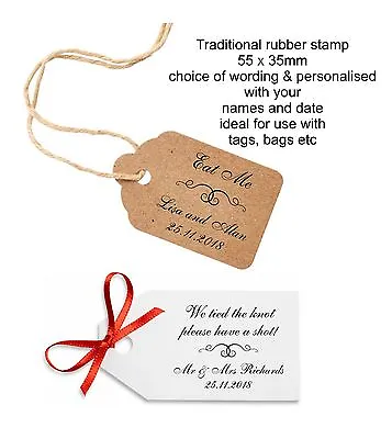 Personalised Eat Me Drink Me Have A Shot Rubber Stamp Wedding Favours Bags Gifts • £9.95