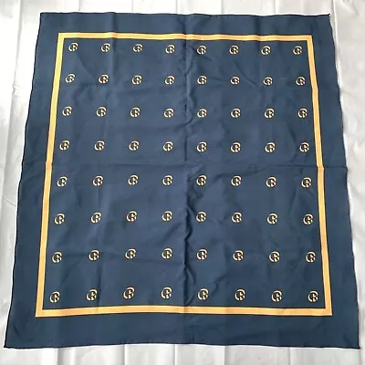 Vintage CB Logo Navy Gold Square Scarf • $14.95