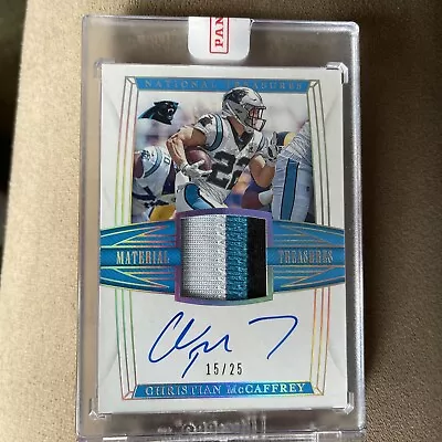 Christian McCaffrey 2019 National Treasures Patch On Card Auto #/49 • $250