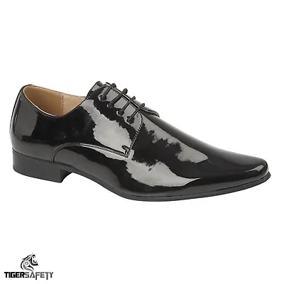 Goor M046A Mens Shiny Black Patent Leather Stylish Formal Business Wedding Shoes • £29.85