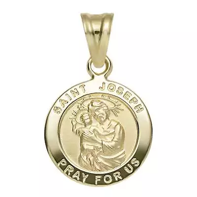 1  Saint Joseph Pray For Us Medallion Pendant | 10/14K Yellow Gold • $169.99