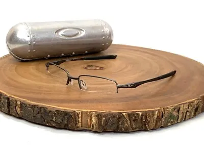 OAKLEY Eyeglasses FRAMES ONLY BOTTLE ROCKET 4.0 Gunmetal Half Rim With Case • $119.40